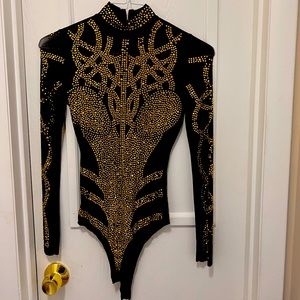 Yellow and black bodysuit